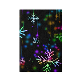 Обложка для паспорта матовая кожа с принтом Новогодняя ночь в Новосибирске, натуральная матовая кожа | размер 19,3 х 13,7 см; прозрачные пластиковые крепления | Тематика изображения на принте: happy new year | конфетти | снежинки