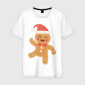 Мужская футболка хлопок с принтом Мr Печенька в Новосибирске, 100% хлопок | прямой крой, круглый вырез горловины, длина до линии бедер, слегка спущенное плечо. | Тематика изображения на принте: 