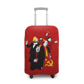 Чехол для чемодана 3D с принтом Communist Party в Новосибирске, 86% полиэфир, 14% спандекс | двустороннее нанесение принта, прорези для ручек и колес | lenin | october | party | red | russia | soviet union | stalin | ussr | большевик | коммунист | красный | ленин | октябрь | пати | россия | советский союз | ссср | сталин