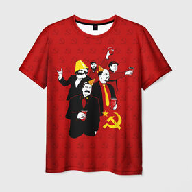 Мужская футболка 3D с принтом Communist Party в Новосибирске, 100% полиэфир | прямой крой, круглый вырез горловины, длина до линии бедер | lenin | october | party | red | russia | soviet union | stalin | ussr | большевик | коммунист | красный | ленин | октябрь | пати | россия | советский союз | ссср | сталин