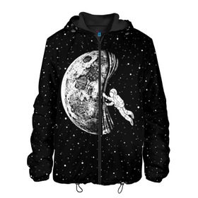 Мужская куртка 3D с принтом Начало ночи в Новосибирске, ткань верха — 100% полиэстер, подклад — флис | прямой крой, подол и капюшон оформлены резинкой с фиксаторами, два кармана без застежек по бокам, один большой потайной карман на груди. Карман на груди застегивается на липучку | astronaut | cosmonaut | cosmos | galaxy | hipster | moon | night | planet | space | star | universe | астронавт | вселенная | галактика | звезды | космонавт | космос | луна | ночь | планета | хипстер