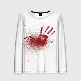 Женский лонгслив 3D с принтом кровавая футболка в Новосибирске, 100% полиэстер | длинные рукава, круглый вырез горловины, полуприлегающий силуэт | кровь