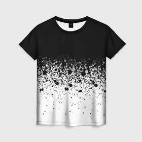 Женская футболка 3D с принтом необычный дизайн в Новосибирске, 100% полиэфир ( синтетическое хлопкоподобное полотно) | прямой крой, круглый вырез горловины, длина до линии бедер | белая | необычная | черно