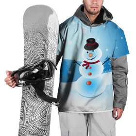 Накидка на куртку 3D с принтом Снеговик в Новосибирске, 100% полиэстер |  | Тематика изображения на принте: дед мороз | зима | новый год | праздник | снеговик | снежинки