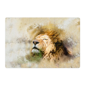 Магнитный плакат 3Х2 с принтом Лев в Новосибирске, Полимерный материал с магнитным слоем | 6 деталей размером 9*9 см | зверь | лев | тигр | хищник