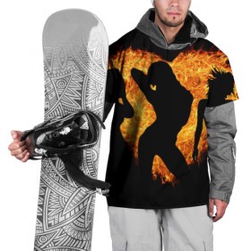 Накидка на куртку 3D с принтом Танец огня в Новосибирске, 100% полиэстер |  | Тематика изображения на принте: любовь | огонь | пламя | сердце | танец