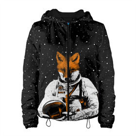 Женская куртка 3D с принтом Лис космонавт в Новосибирске, ткань верха — 100% полиэстер, подклад — флис | прямой крой, подол и капюшон оформлены резинкой с фиксаторами, два кармана без застежек по бокам, один большой потайной карман на груди. Карман на груди застегивается на липучку | animal | astronaut | beast | cosmonaut | cosmos | fox | galaxy | hipster | moon | night | planet | space | star | universe | вселенная | галактика | животное | звезды | зверь | космос | лис | луна | пла