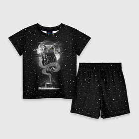 Детский костюм с шортами 3D с принтом Ночная сова в Новосибирске,  |  | astronaut | bird | cosmonaut | cosmos | galaxy | hipster | moon | night | owl | planet | space | star | universe | вселенная | галактика | звезды | космонавт | космос | луна | планета | птица | сова