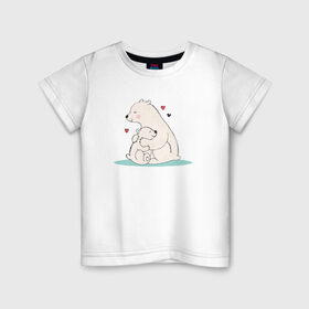 Детская футболка хлопок с принтом Белые Мишки в Новосибирске, 100% хлопок | круглый вырез горловины, полуприлегающий силуэт, длина до линии бедер | christmas | hipster | new year | winter | зима | новый год | рождество | хипстер