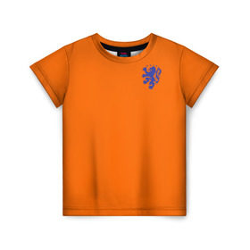 Детская футболка 3D с принтом Сборная Голландии в Новосибирске, 100% гипоаллергенный полиэфир | прямой крой, круглый вырез горловины, длина до линии бедер, чуть спущенное плечо, ткань немного тянется | holland | голландия | нидерланды