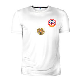 Мужская футболка 3D спортивная с принтом Сборная Армении в Новосибирске, 100% полиэстер с улучшенными характеристиками | приталенный силуэт, круглая горловина, широкие плечи, сужается к линии бедра | Тематика изображения на принте: armenia | армения | футбол