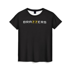 Женская футболка 3D с принтом Brazzers в Новосибирске, 100% полиэфир ( синтетическое хлопкоподобное полотно) | прямой крой, круглый вырез горловины, длина до линии бедер | 