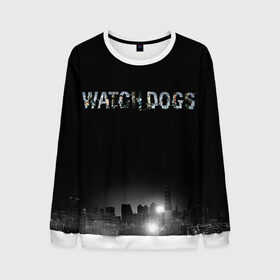 Мужской свитшот 3D с принтом Watch Dogs 2 в Новосибирске, 100% полиэстер с мягким внутренним слоем | круглый вырез горловины, мягкая резинка на манжетах и поясе, свободная посадка по фигуре | dogs | ubisoft | watch | watchdogs | псы | сторожевые | хакер