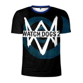 Мужская футболка 3D спортивная с принтом Watch Dogs 2 в Новосибирске, 100% полиэстер с улучшенными характеристиками | приталенный силуэт, круглая горловина, широкие плечи, сужается к линии бедра | Тематика изображения на принте: dogs | ubisoft | watch | watchdogs | псы | сторожевые | хакер