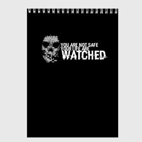 Скетчбук с принтом Watch Dogs 2 в Новосибирске, 100% бумага
 | 48 листов, плотность листов — 100 г/м2, плотность картонной обложки — 250 г/м2. Листы скреплены сверху удобной пружинной спиралью | dogs | ubisoft | watch | watchdogs | псы | сторожевые | хакер