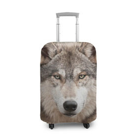 Чехол для чемодана 3D с принтом Волк в Новосибирске, 86% полиэфир, 14% спандекс | двустороннее нанесение принта, прорези для ручек и колес | animal | eyes | forest | predator | wild | wolf | взгляд | волк | дикий | животное | зверь | лес | хищник