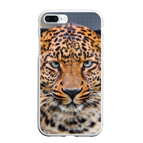Чехол для iPhone 7Plus/8 Plus матовый с принтом Леопард в Новосибирске, Силикон | Область печати: задняя сторона чехла, без боковых панелей | animal | leopard | look | predator | spotted | wild | взгляд | дикий | животное | леопард | пятнистый | хищник