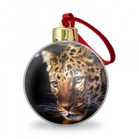 Ёлочный шар с принтом Леопард в Новосибирске, Пластик | Диаметр: 77 мм | animal | leopard | look | predator | spotted | wild | взгляд | дикий | животное | леопард | пятнистый | хищник