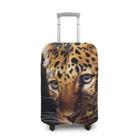 Чехол для чемодана 3D с принтом Леопард в Новосибирске, 86% полиэфир, 14% спандекс | двустороннее нанесение принта, прорези для ручек и колес | animal | leopard | look | predator | spotted | wild | взгляд | дикий | животное | леопард | пятнистый | хищник