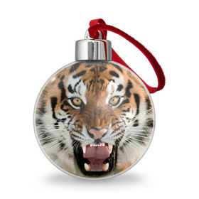Ёлочный шар с принтом Тигр в Новосибирске, Пластик | Диаметр: 77 мм | animal | predator | striped | tiger | view | wild | взгляд | дикий | животное | полосатый | тигр | хищник
