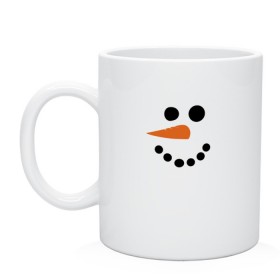 Кружка с принтом Снеговик минимализм в Новосибирске, керамика | объем — 330 мл, диаметр — 80 мм. Принт наносится на бока кружки, можно сделать два разных изображения | год петуха | детям | крутой снеговик | любимым. | минимализм | морковка | новый год | подарок | популярное | снег | снеговик