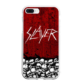 Чехол для iPhone 7Plus/8 Plus матовый с принтом Slayer Red в Новосибирске, Силикон | Область печати: задняя сторона чехла, без боковых панелей | Тематика изображения на принте: metal | rock | метал | рок | слэйер | трэш | череп