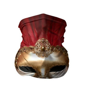 Бандана-труба 3D с принтом Венецианская маска в Новосибирске, 100% полиэстер, ткань с особыми свойствами — Activecool | плотность 150‒180 г/м2; хорошо тянется, но сохраняет форму | венеция | италия | карнавал | красный | лицо | перья