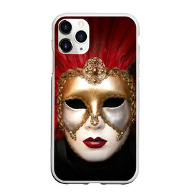Чехол для iPhone 11 Pro матовый с принтом Венецианская маска в Новосибирске, Силикон |  | Тематика изображения на принте: венеция | италия | карнавал | красный | лицо | перья