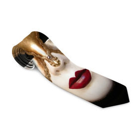 Галстук 3D с принтом Венецианская маска в Новосибирске, 100% полиэстер | Длина 148 см; Плотность 150-180 г/м2 | Тематика изображения на принте: венеция | италия | карнавал | красный | лицо | перья