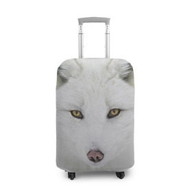 Чехол для чемодана 3D с принтом Полярная лиса в Новосибирске, 86% полиэфир, 14% спандекс | двустороннее нанесение принта, прорези для ручек и колес | animal | polar fox | predator | sly | white | wild | белая | дикая | животное | лиса | полярная | хитрая | хищник
