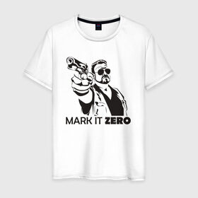 Мужская футболка хлопок с принтом Walter Sobchak в Новосибирске, 100% хлопок | прямой крой, круглый вырез горловины, длина до линии бедер, слегка спущенное плечо. | the big lebowski | walter sobchak | большой лебовски