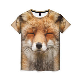 Женская футболка 3D с принтом Лиса в Новосибирске, 100% полиэфир ( синтетическое хлопкоподобное полотно) | прямой крой, круглый вырез горловины, длина до линии бедер | animal | baby | fox | look | predator | red | sly | wild | взгляд | дикая | животное | лиса | малыш | рыжая | хитрая | хищник