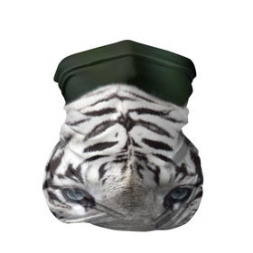 Бандана-труба 3D с принтом Белый тигр в Новосибирске, 100% полиэстер, ткань с особыми свойствами — Activecool | плотность 150‒180 г/м2; хорошо тянется, но сохраняет форму | animal | jungle | look | predator | tiger | white | wild | белый | взгляд | джунгли | дикий | животное | тигр | хищник