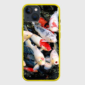 Чехол для iPhone 13 с принтом Koi Fish (карпы кои) в Новосибирске,  |  | Тематика изображения на принте: bright | brocade | carp | color | decorative | depth | exotic | fish | koi | koi fish | sea | water | вода | глубина | декоративные | карпы | кои | море | парчовый | рыбки | цвет | экзотические | яркий