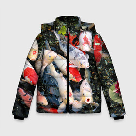 Зимняя куртка для мальчиков 3D с принтом Koi Fish (карпы кои) в Новосибирске, ткань верха — 100% полиэстер; подклад — 100% полиэстер, утеплитель — 100% полиэстер | длина ниже бедра, удлиненная спинка, воротник стойка и отстегивающийся капюшон. Есть боковые карманы с листочкой на кнопках, утяжки по низу изделия и внутренний карман на молнии. 

Предусмотрены светоотражающий принт на спинке, радужный светоотражающий элемент на пуллере молнии и на резинке для утяжки | Тематика изображения на принте: bright | brocade | carp | color | decorative | depth | exotic | fish | koi | koi fish | sea | water | вода | глубина | декоративные | карпы | кои | море | парчовый | рыбки | цвет | экзотические | яркий