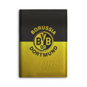 Обложка для автодокументов с принтом Borussia Dortmund FC в Новосибирске, натуральная кожа |  размер 19,9*13 см; внутри 4 больших “конверта” для документов и один маленький отдел — туда идеально встанут права | Тематика изображения на принте: боруссия | германия | дортмунд | клуб | фк | футбол | футбольный