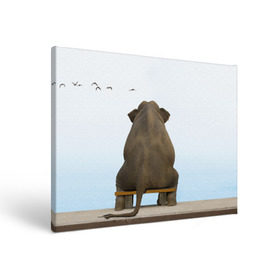 Холст прямоугольный с принтом Слон и журавли в Новосибирске, 100% ПВХ |  | Тематика изображения на принте: bench | coast | cranes | dream | elephant | flight | sea | sitting | берег | журавли | мечты | море | полет | сидит | скамейка | слон