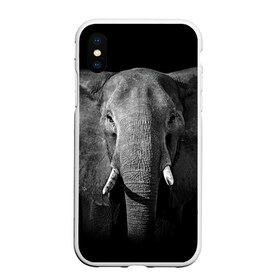 Чехол для iPhone XS Max матовый с принтом Слон в Новосибирске, Силикон | Область печати: задняя сторона чехла, без боковых панелей | Тематика изображения на принте: animal | big | black   white | elephant | wild | большой | дикий | животное | слон | черно   белый