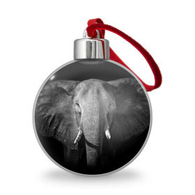 Ёлочный шар с принтом Слон в Новосибирске, Пластик | Диаметр: 77 мм | animal | big | black   white | elephant | wild | большой | дикий | животное | слон | черно   белый