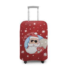 Чехол для чемодана 3D с принтом HoHoHo в Новосибирске, 86% полиэфир, 14% спандекс | двустороннее нанесение принта, прорези для ручек и колес | 2017 год | deer | ho | merry christmas | new year | santa | дед мороз | зима | клаус | новый год | ночь | праздник | рождество | санта | снег