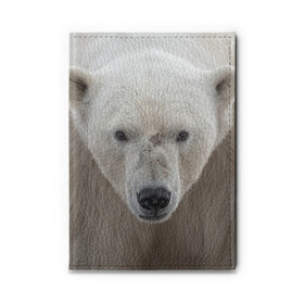 Обложка для автодокументов с принтом Белый медведь в Новосибирске, натуральная кожа |  размер 19,9*13 см; внутри 4 больших “конверта” для документов и один маленький отдел — туда идеально встанут права | animal | bear | eyes | head | north | polar | predator | white | wild | белый | взгляд | голова | дикий | животное | медведь | полярный | север | хищник