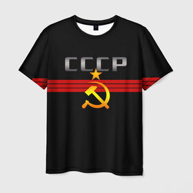 Мужская футболка 3D с принтом СССР в Новосибирске, 100% полиэфир | прямой крой, круглый вырез горловины, длина до линии бедер | Тематика изображения на принте: советский | союз