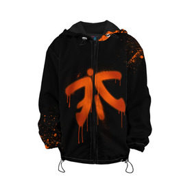 Детская куртка 3D с принтом cs:go - Fnatic (Black collection) в Новосибирске, 100% полиэстер | застежка — молния, подол и капюшон оформлены резинкой с фиксаторами, по бокам — два кармана без застежек, один потайной карман на груди, плотность верхнего слоя — 90 г/м2; плотность флисового подклада — 260 г/м2 | 0x000000123 | cs | csgo | fnatic | кс | ксго | фнатик