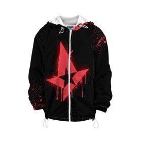 Детская куртка 3D с принтом cs:go - Astralis (Black collection) в Новосибирске, 100% полиэстер | застежка — молния, подол и капюшон оформлены резинкой с фиксаторами, по бокам — два кармана без застежек, один потайной карман на груди, плотность верхнего слоя — 90 г/м2; плотность флисового подклада — 260 г/м2 | 0x000000123 | astralis | cs | csgo | астралис | кс | ксго