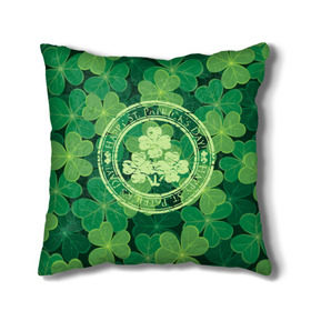 Подушка 3D с принтом Ireland, Happy St. Patrick`s Day в Новосибирске, наволочка – 100% полиэстер, наполнитель – холлофайбер (легкий наполнитель, не вызывает аллергию). | состоит из подушки и наволочки. Наволочка на молнии, легко снимается для стирки | background | clover | four | green | happy st. patricks day | holiday | ireland | leaf | petal | plant | print | зеленый | ирландия | клевер | лепесток | лист | печать | праздник | растение | счастливого святого патрика | фон | четыре
