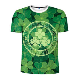 Мужская футболка 3D спортивная с принтом Ireland, Happy St. Patrick`s Day в Новосибирске, 100% полиэстер с улучшенными характеристиками | приталенный силуэт, круглая горловина, широкие плечи, сужается к линии бедра | background | clover | four | green | happy st. patricks day | holiday | ireland | leaf | petal | plant | print | зеленый | ирландия | клевер | лепесток | лист | печать | праздник | растение | счастливого святого патрика | фон | четыре