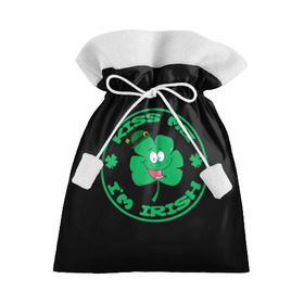 Подарочный 3D мешок с принтом Ireland, Kiss me, I`m Irish в Новосибирске, 100% полиэстер | Размер: 29*39 см | animation | background | black | clover | four | green | hat | im irish | ireland | kiss me | leaf | petal | printing | smile | анимация | зелёный | ирландец | ирландия | клевер | лепесток | листок | меня | печать | поцелуй | улыбка | фон | черный | четыр