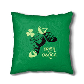 Подушка 3D с принтом Ireland, Irish dance в Новосибирске, наволочка – 100% полиэстер, наполнитель – холлофайбер (легкий наполнитель, не вызывает аллергию). | состоит из подушки и наволочки. Наволочка на молнии, легко снимается для стирки | background | black | clover | dance | green | ireland | irish | petal | soft shoes | зеленый | ирландия | ирландский | клевер | лепесток | мягкая | обувь | танец | фон | черная