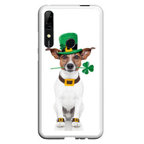 Чехол для Honor P Smart Z с принтом Ирландия в Новосибирске, Силикон | Область печати: задняя сторона чехла, без боковых панелей | animal | breed | clover | dog | folk | fun | funny | hat | hero | ireland | irish | saint patrick | герой | животное | ирландия | ирландский | клевер | народный | порода | прикол | святой патрик | собака | шляпа | шутка
