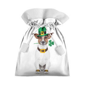 Подарочный 3D мешок с принтом Ирландия в Новосибирске, 100% полиэстер | Размер: 29*39 см | animal | breed | clover | dog | folk | fun | funny | hat | hero | ireland | irish | saint patrick | герой | животное | ирландия | ирландский | клевер | народный | порода | прикол | святой патрик | собака | шляпа | шутка